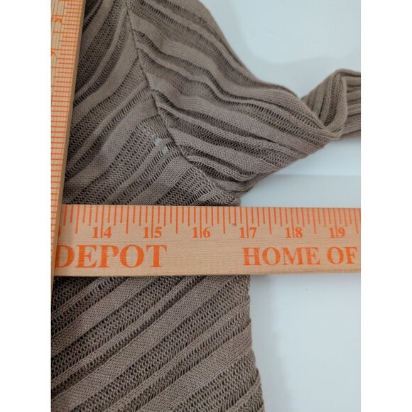 John P Greece Cardigan Womens Size Medium Brown Neutral Tie Front Shawl Shrug - Picture 10 of 11